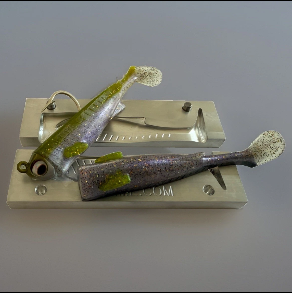 5in Swim Bait Mold, 2 Piece Open Pour